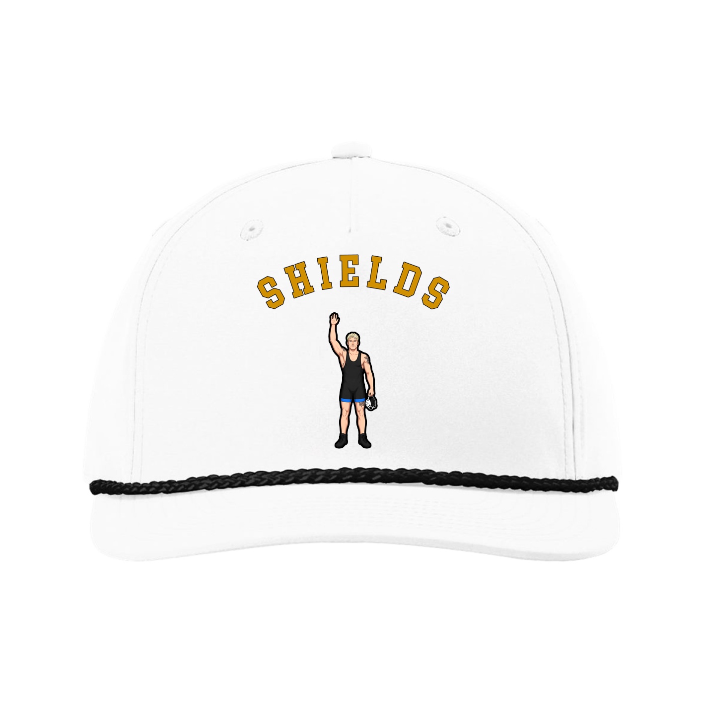 Five-Panel Classic Rope Cap — Shirsey Arch in White