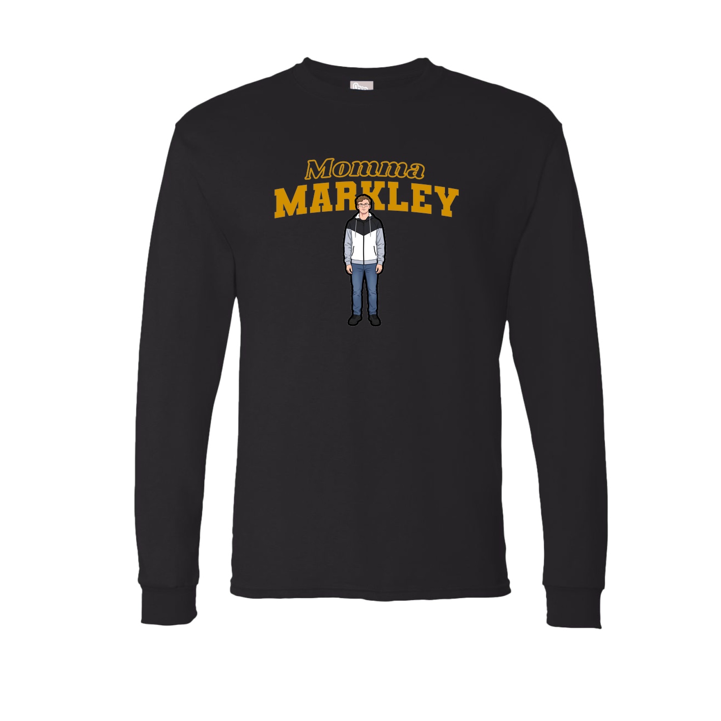 Long Sleeve Tee — Mothers Day Block in Black