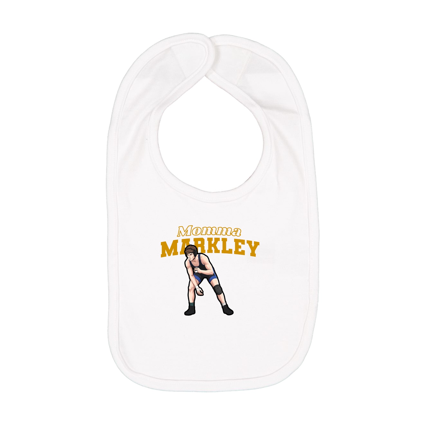 Infant Bib — Mothers Day Block in White