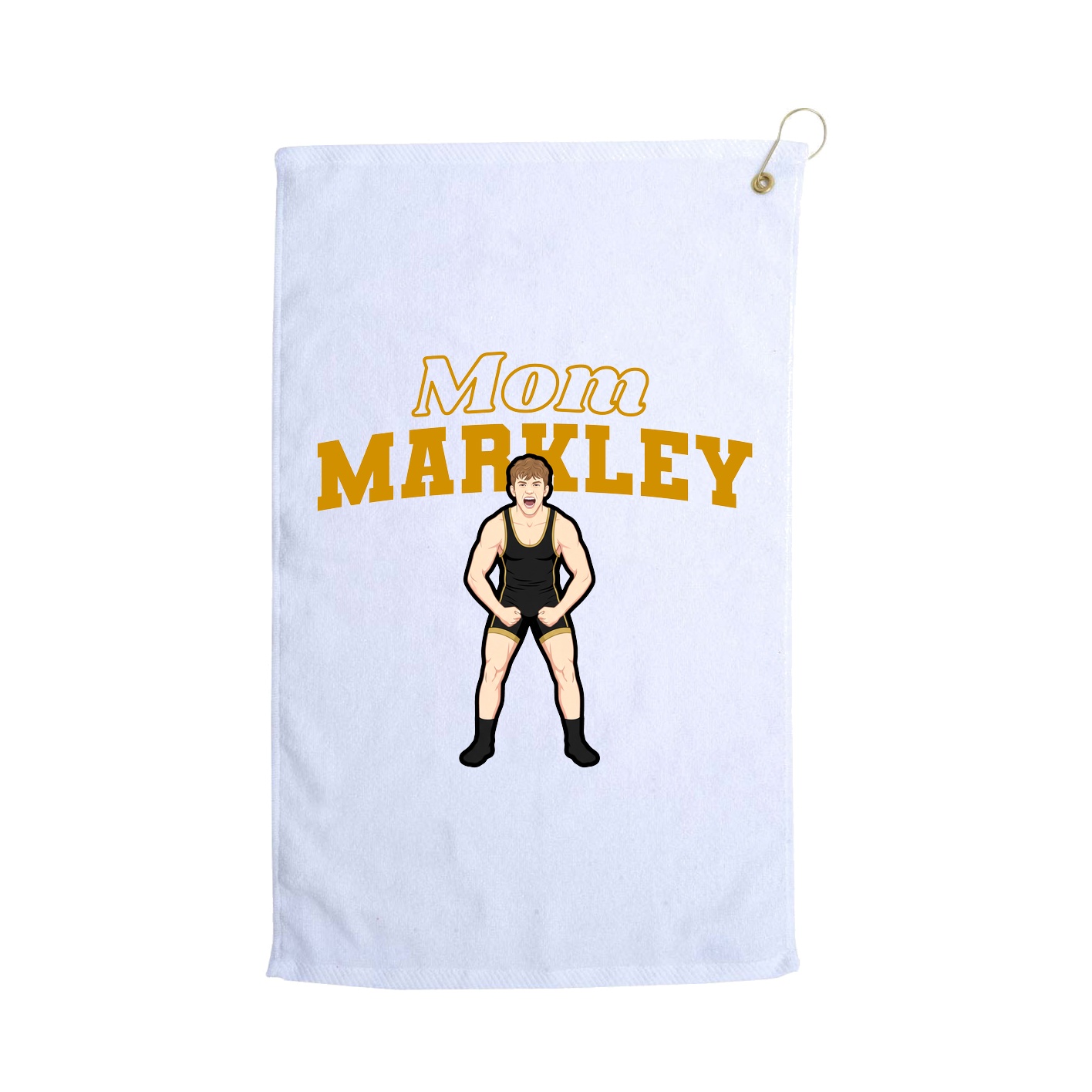 Golf Towel — Mothers Day Block in White