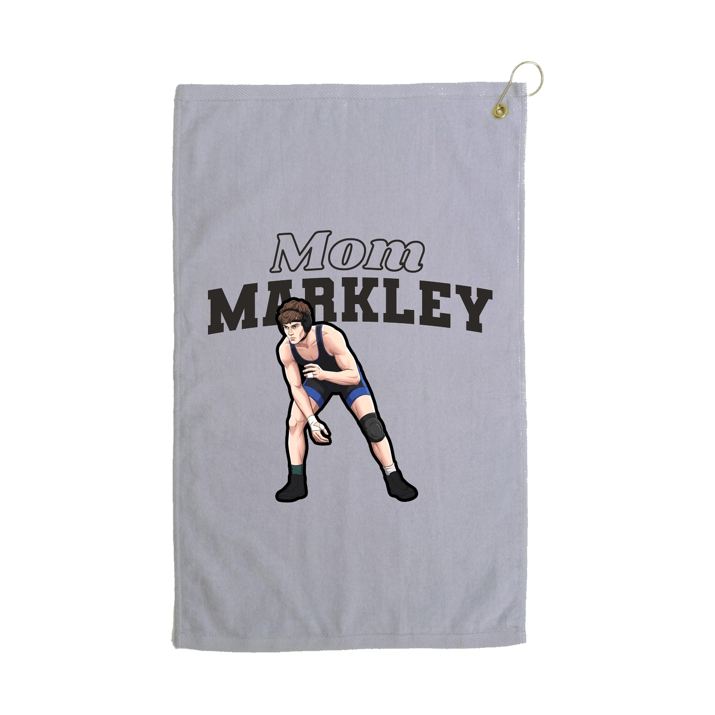 Golf Towel — Mothers Day Block in Grey