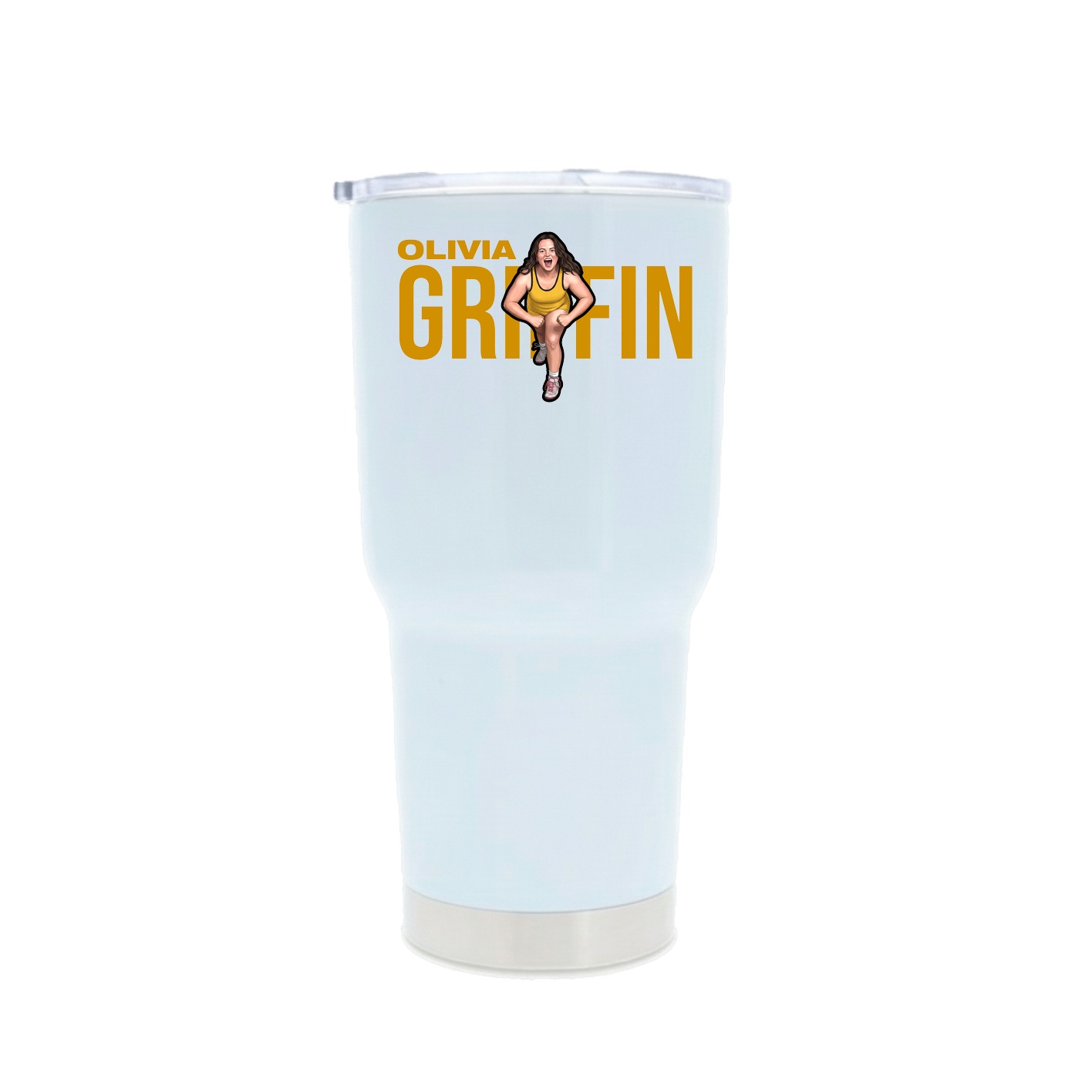 30oz Stainless Steel Tumbler — Player Name in White