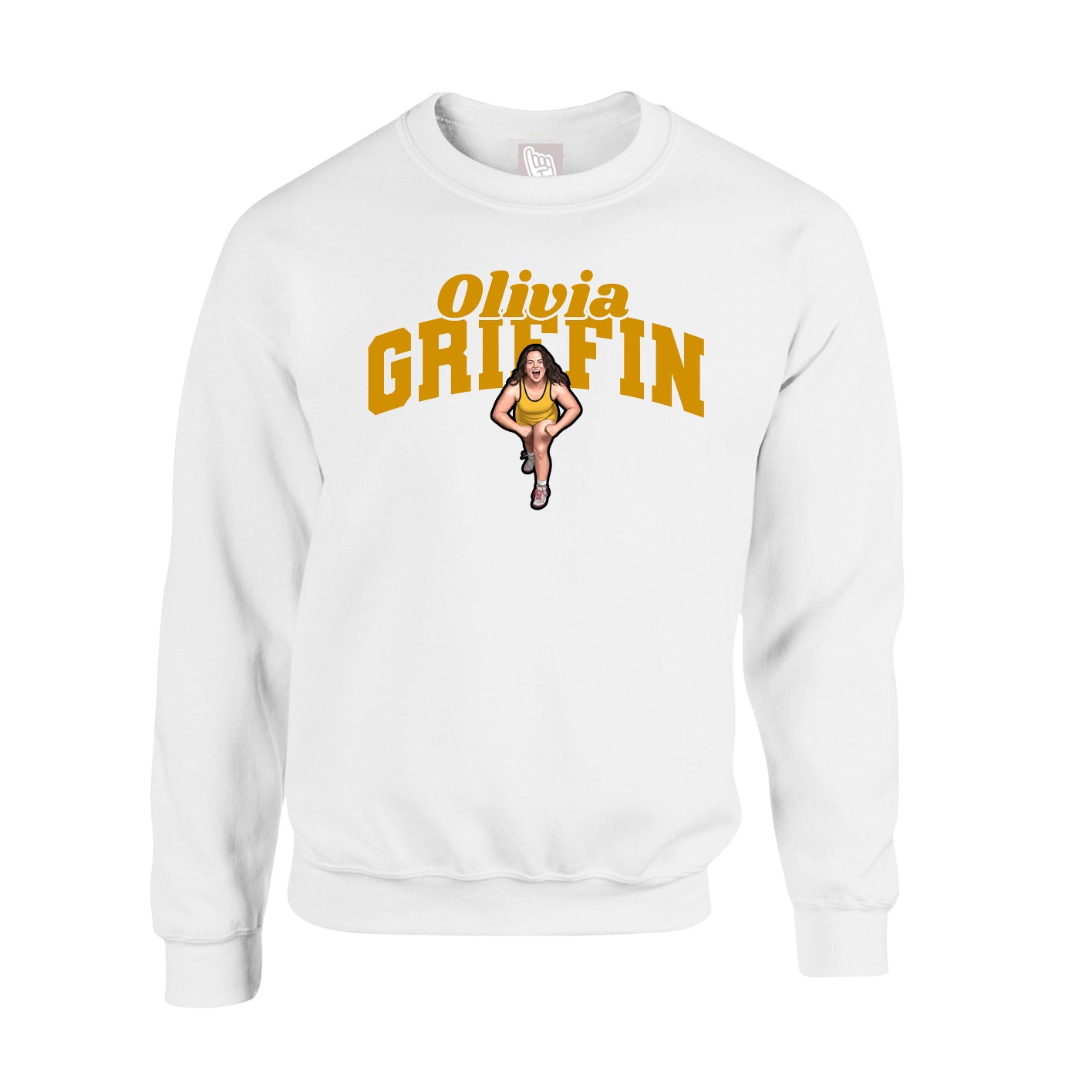 Fleece Crew — Signature Arch in White