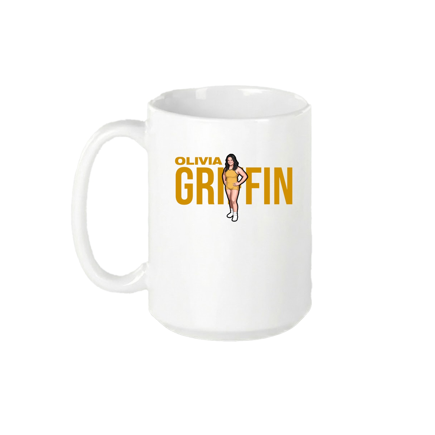 15oz Coffee Mug — Player Name in White