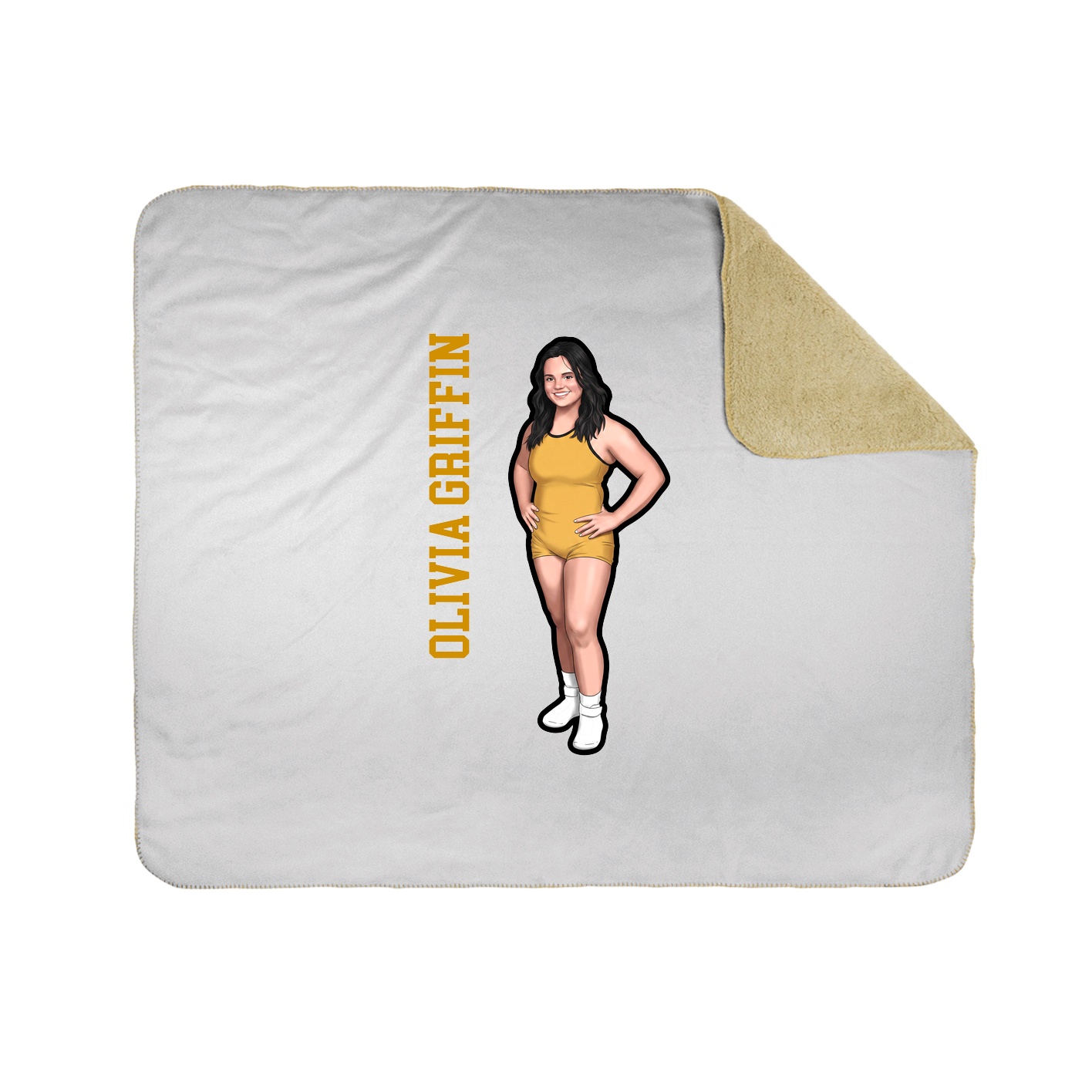Throw Blanket — Name Vertical in White
