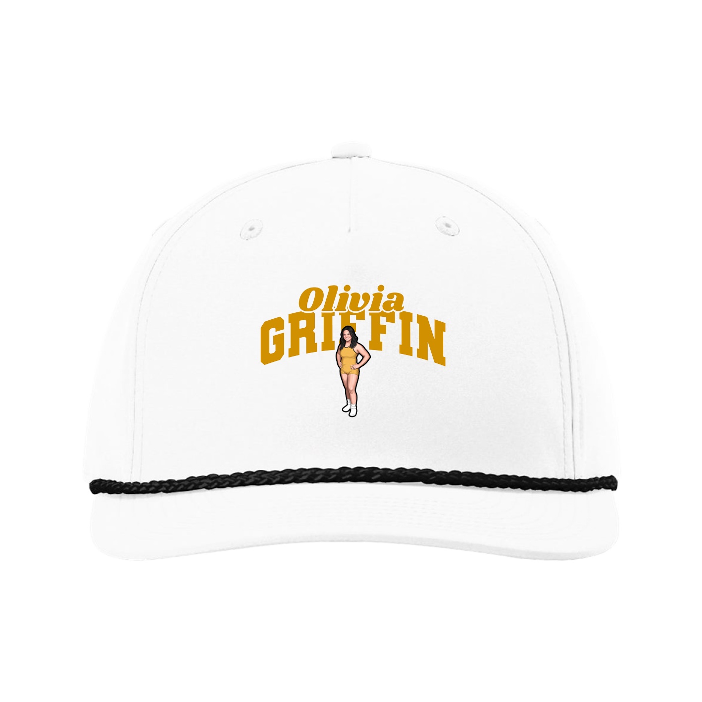 Five-Panel Classic Rope Cap — Signature Arch in White