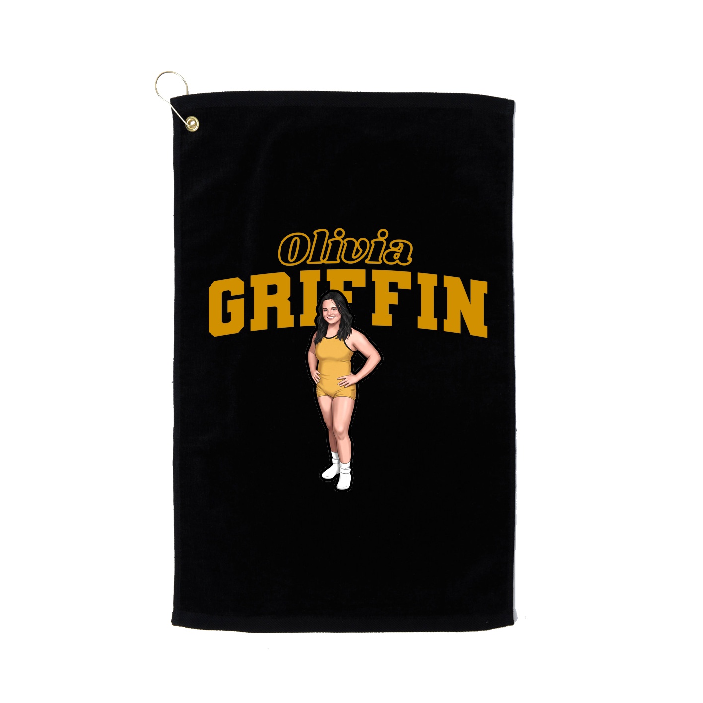 Golf Towel — Name Arch in Black