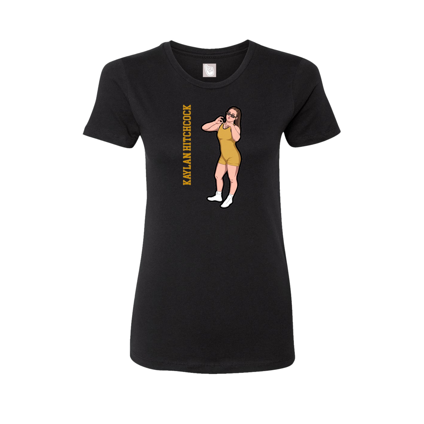 Fitted Women's Tee — Name Vertical in Black