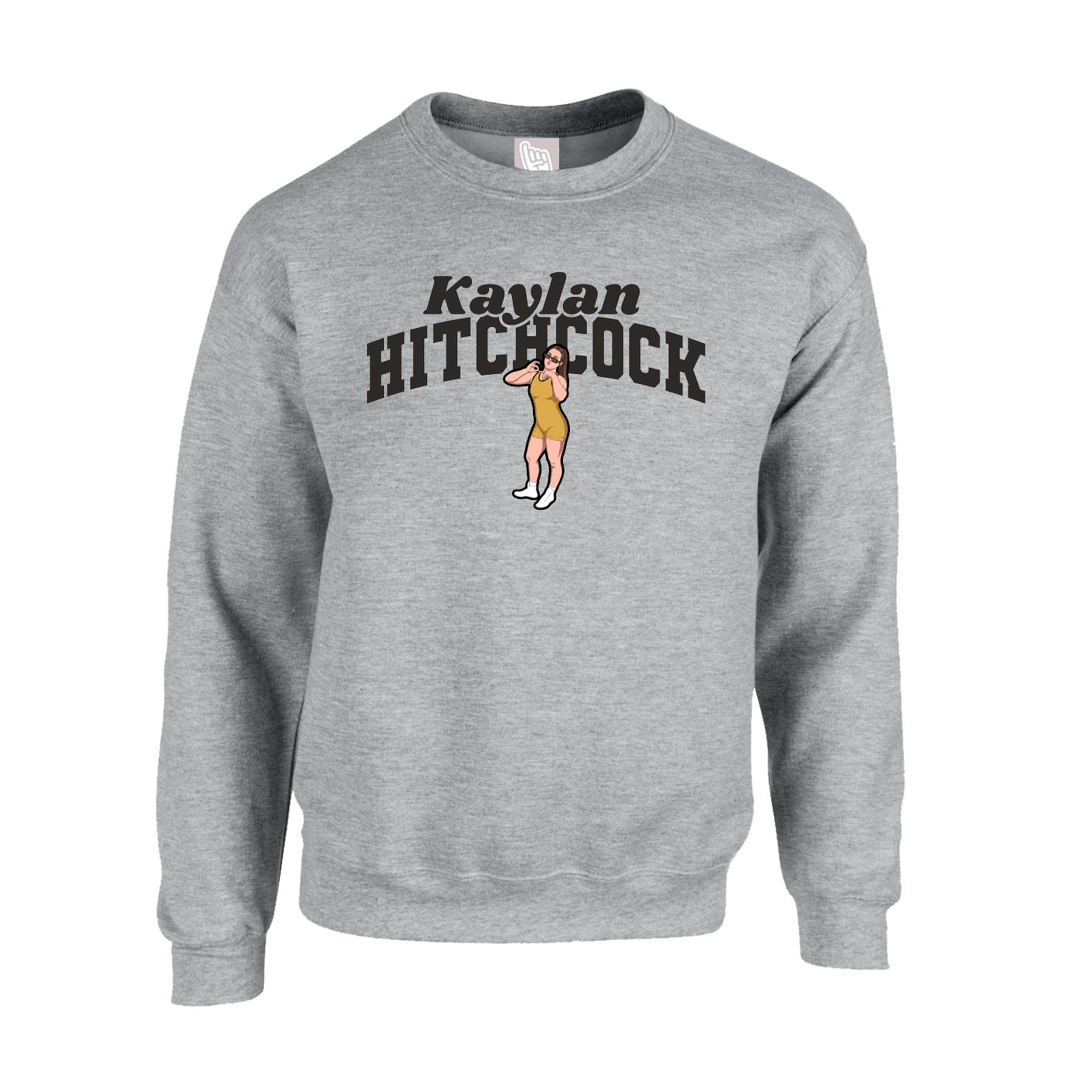 Fleece Crew — Signature Arch in Grey
