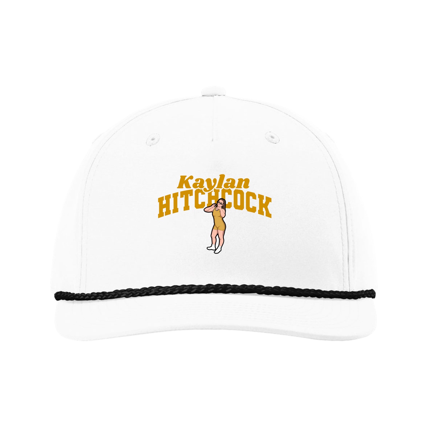 Five-Panel Classic Rope Cap — Signature Arch in White