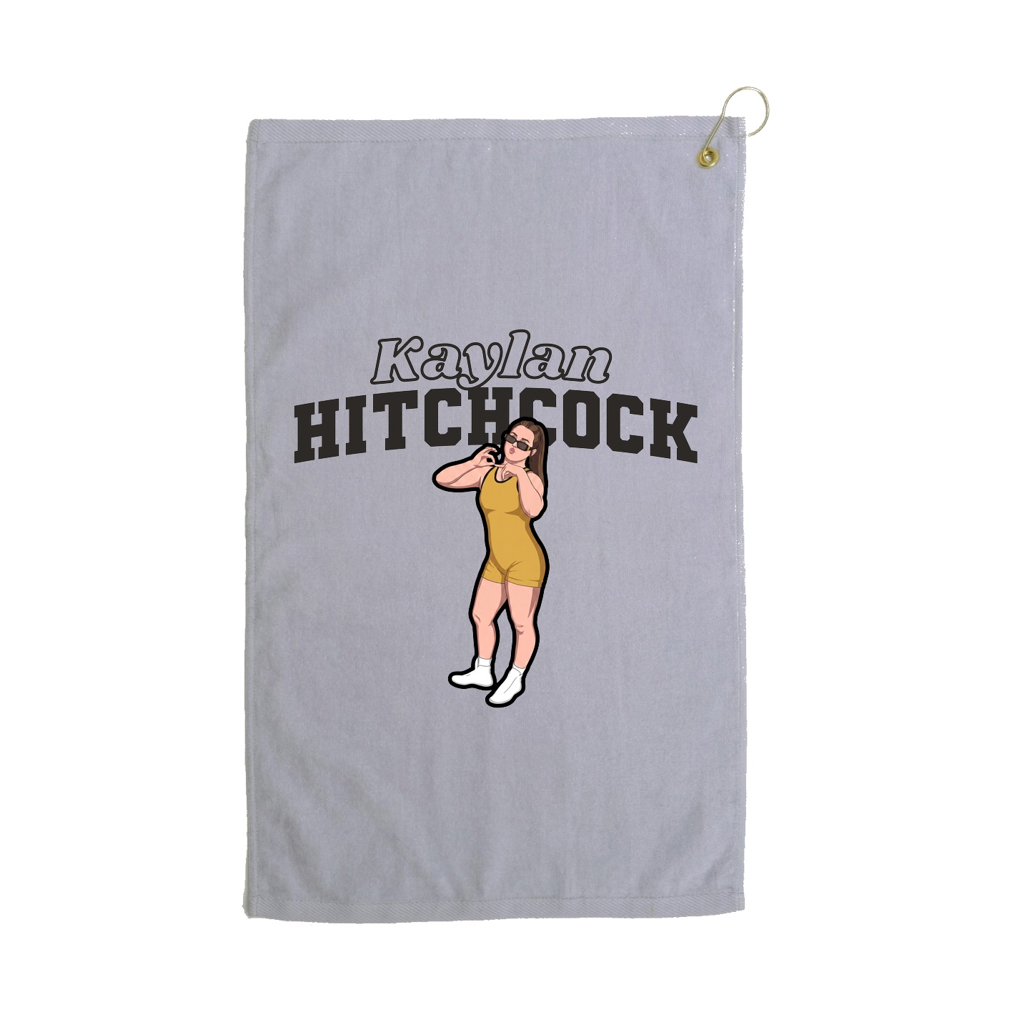 Golf Towel — Name Arch in Grey