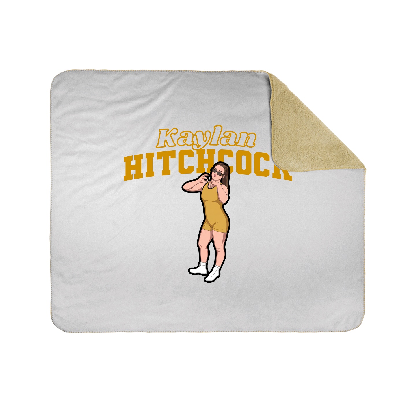 Throw Blanket — Name Arch in White