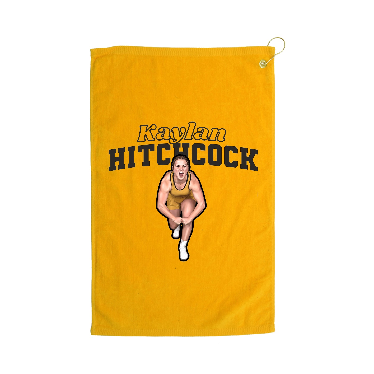 Golf Towel — Name Arch in Gold