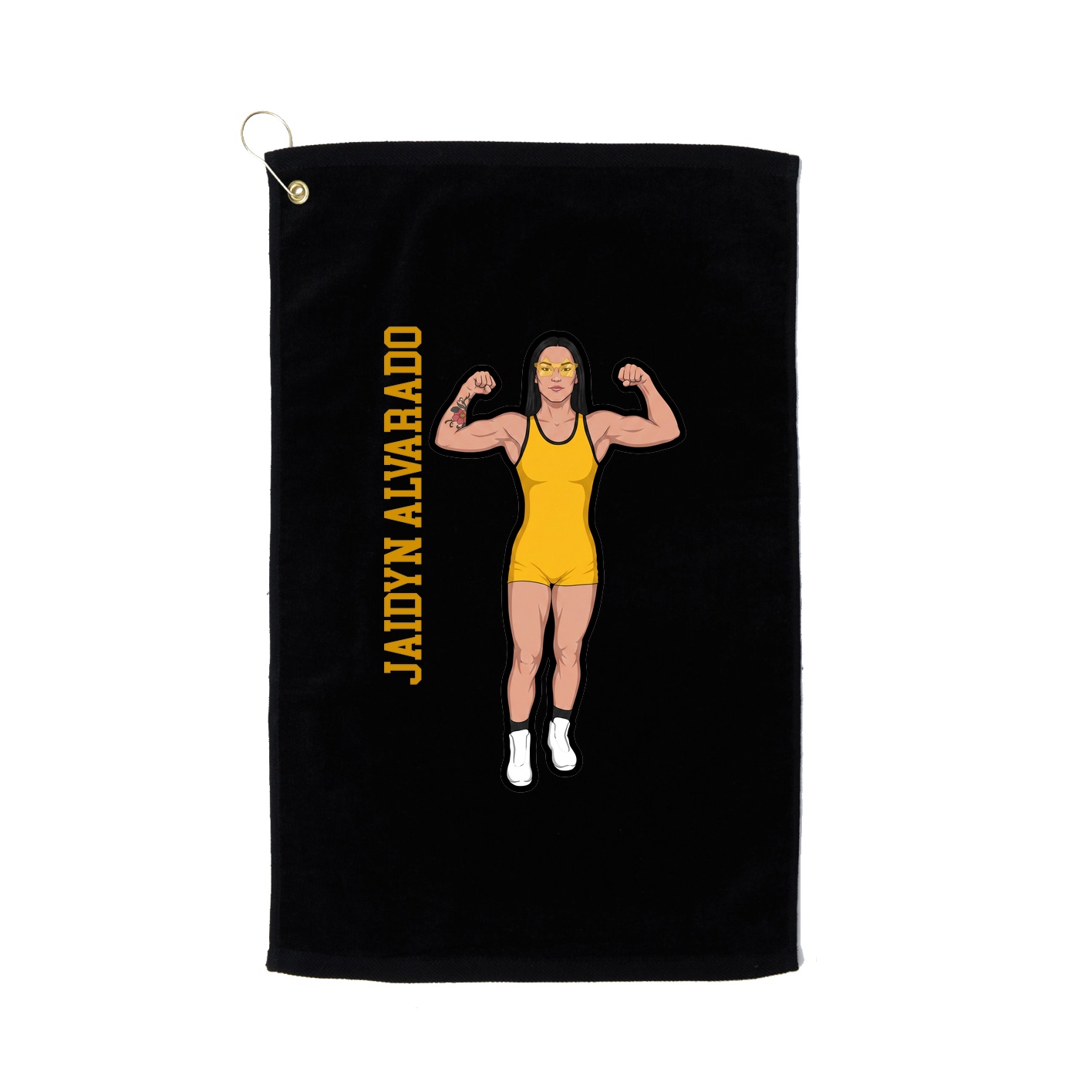 Golf Towel — Name Vertical in Black