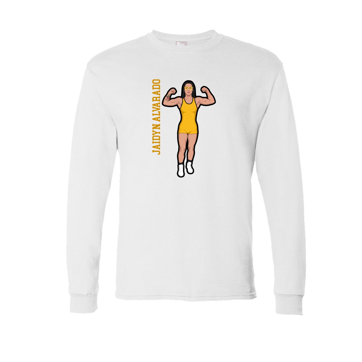 Long Sleeve Tee — Name Vertical in White