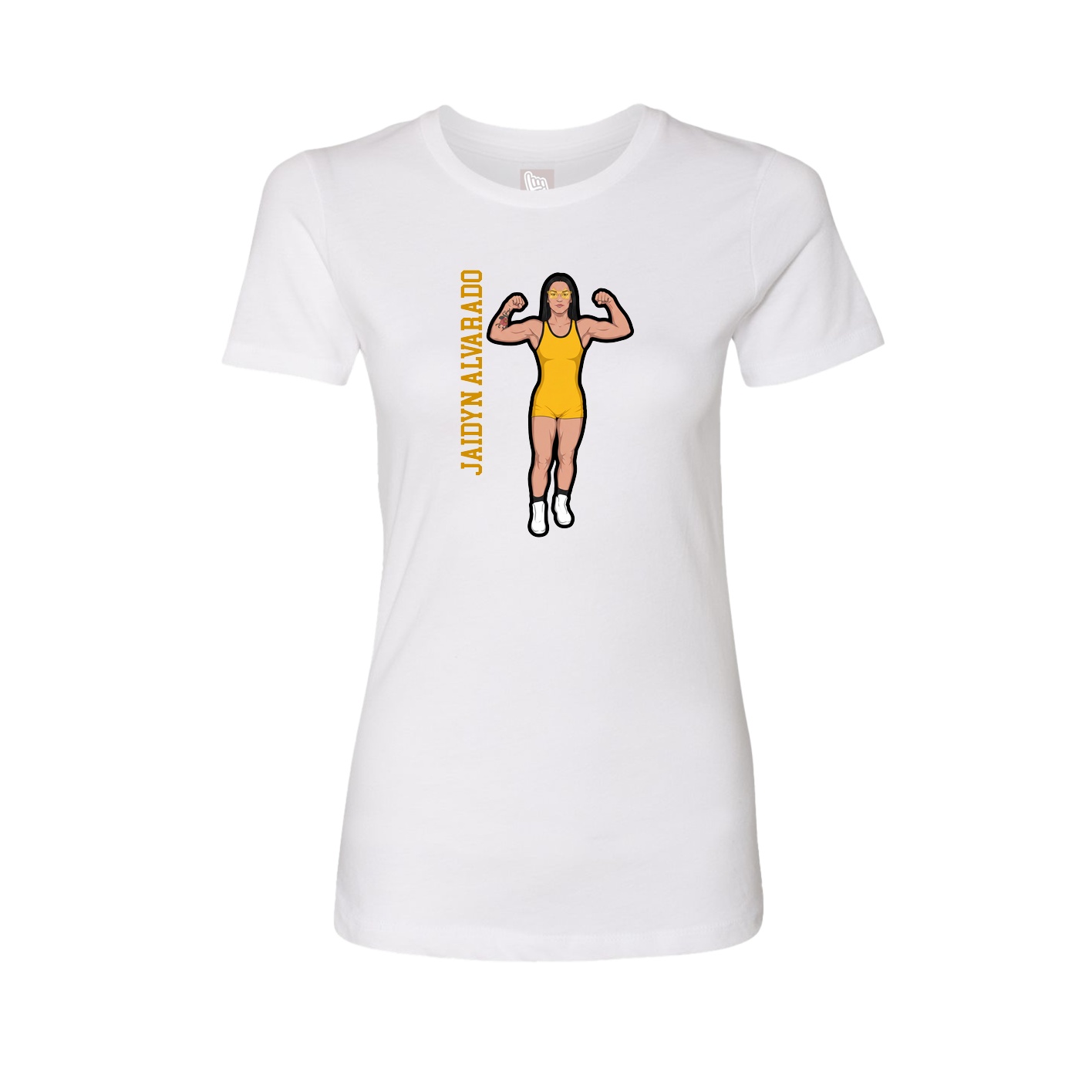 Fitted Women's Tee — Name Vertical in White