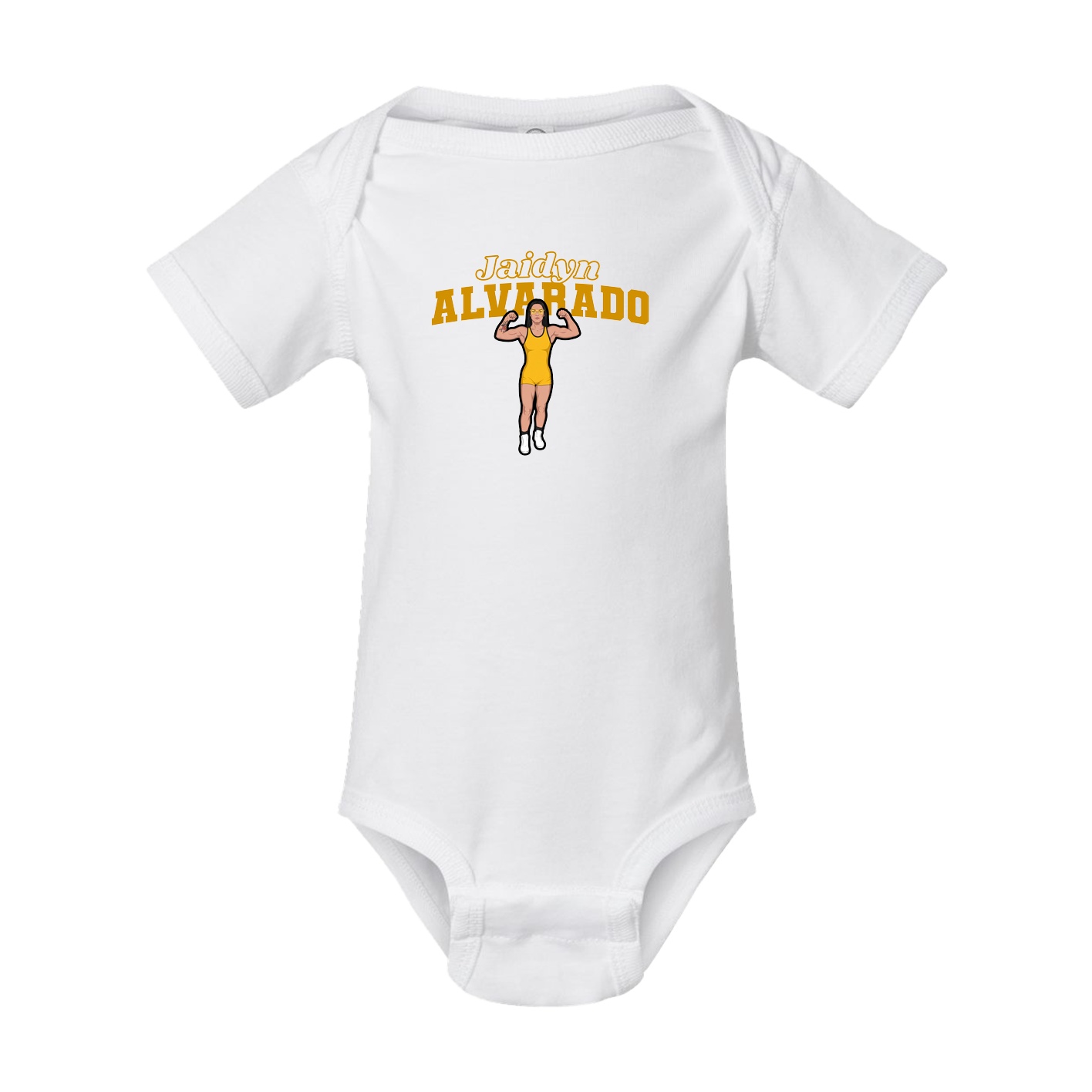 Baby Onesie — Name Arch in White