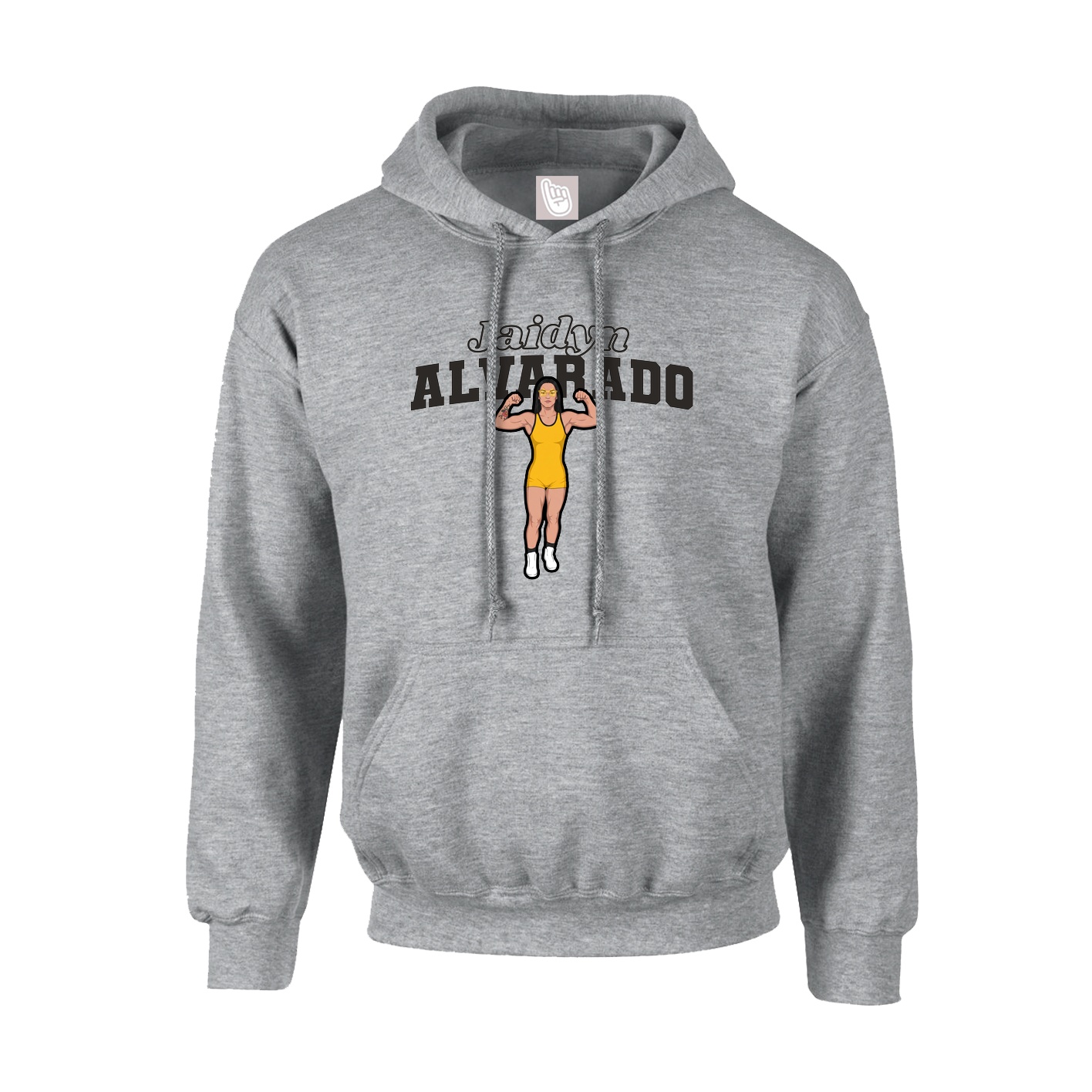 Youth Hoodie — Name Arch in Grey