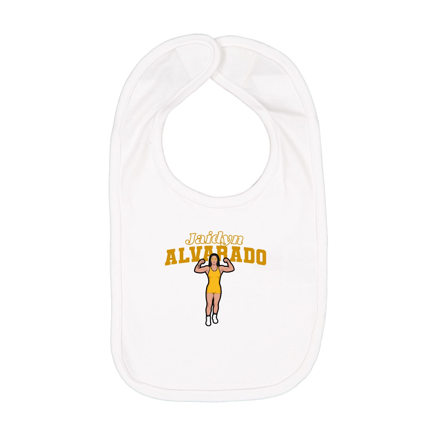 Infant Bib — Name Arch in White