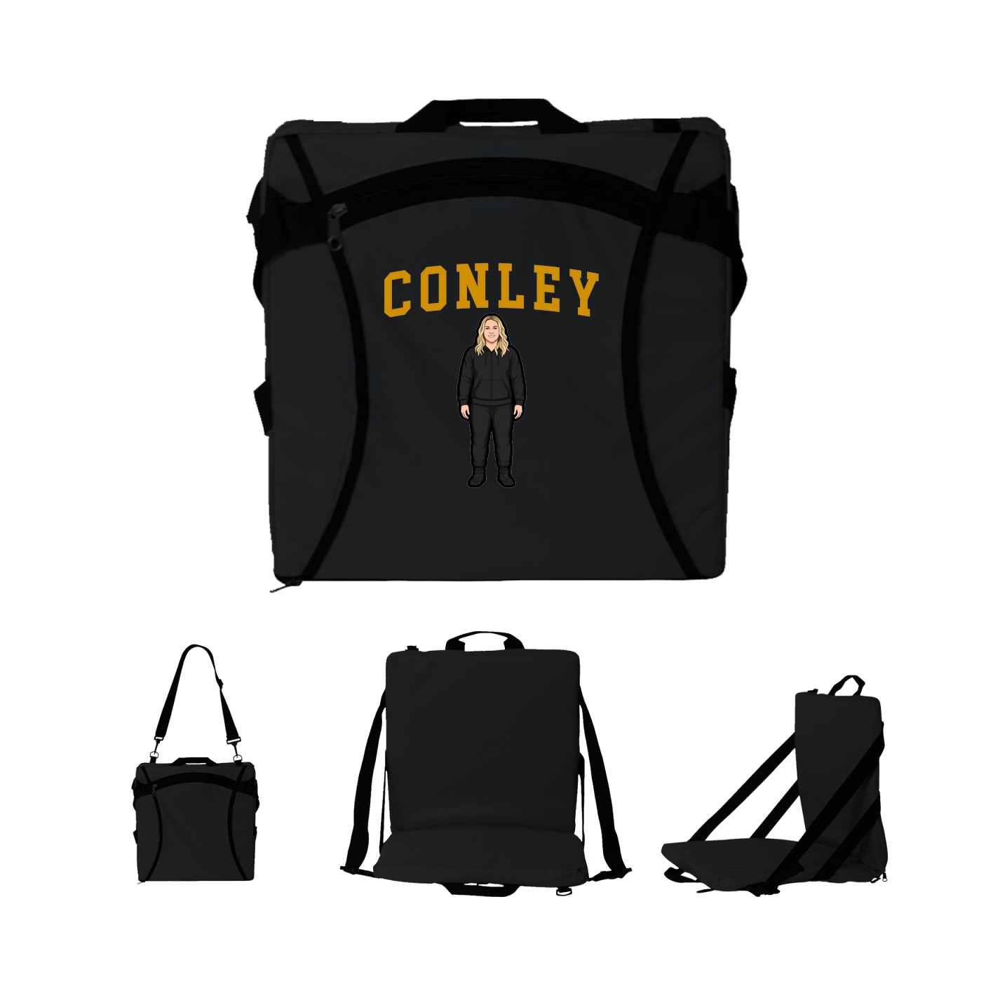Folding Stadium Seat — Shirsey in Black