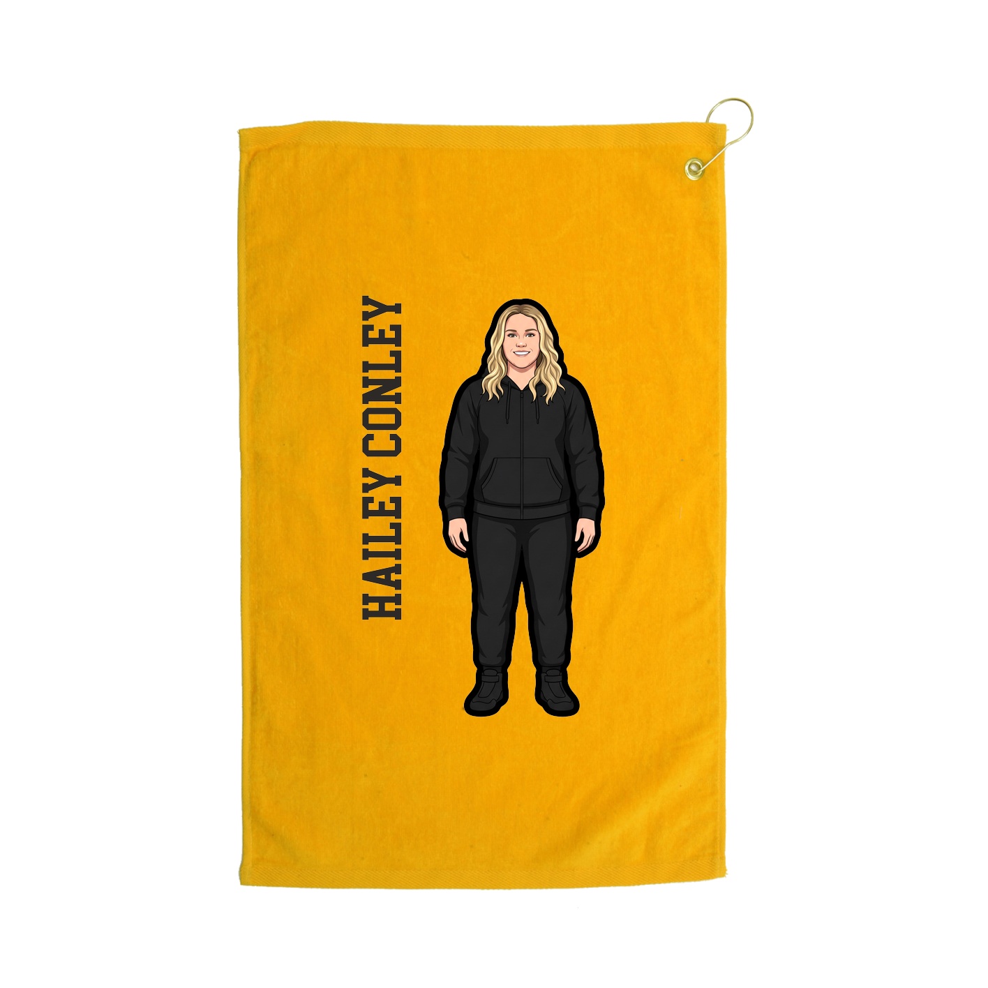 Golf Towel — Name Vertical in Gold