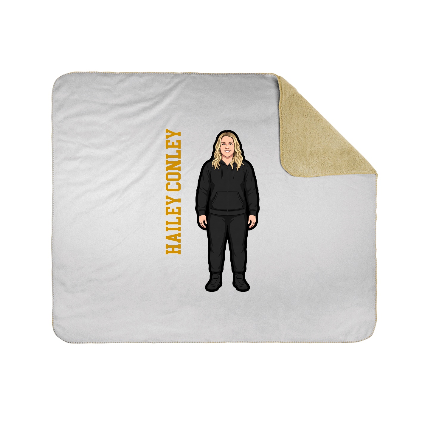 Throw Blanket — Name Vertical in White
