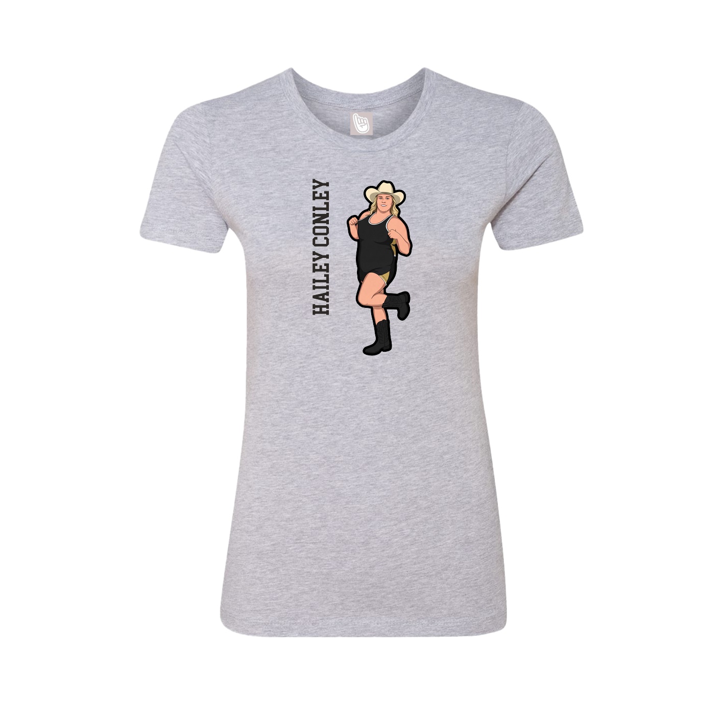 Womens Tee — Name Vertical in Grey