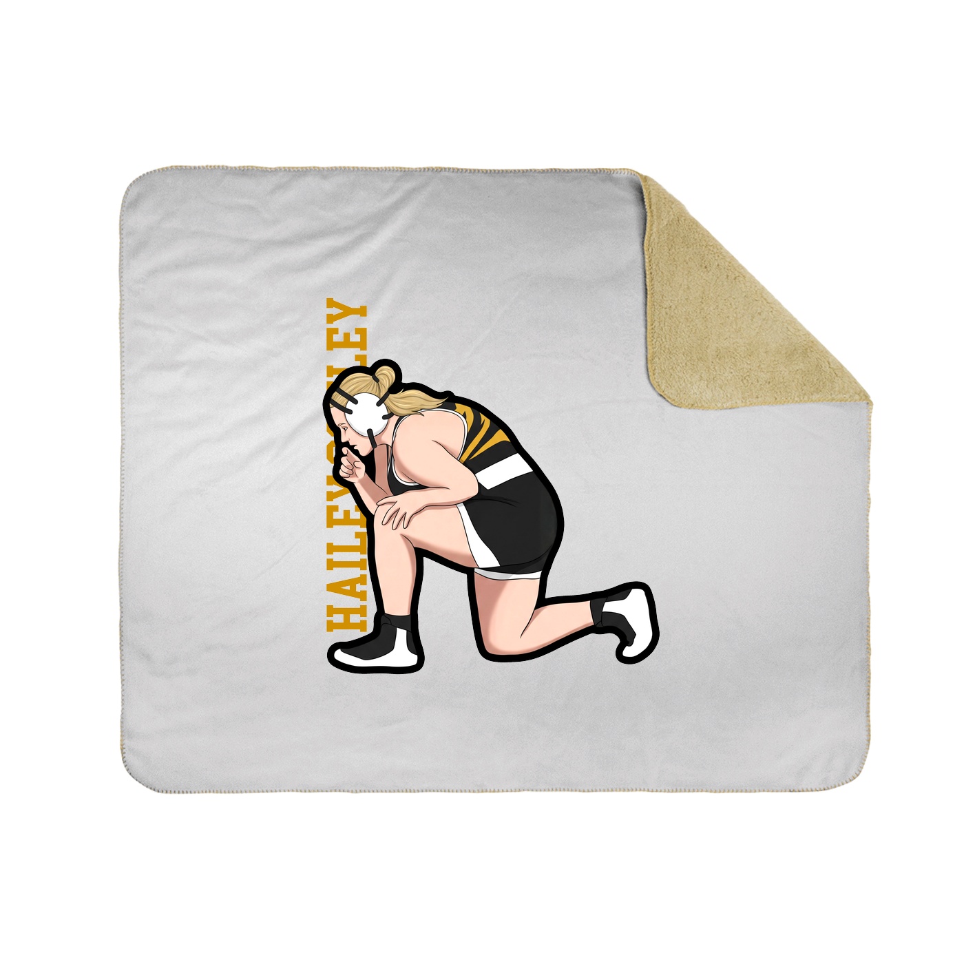 Throw Blanket — Name Vertical in White