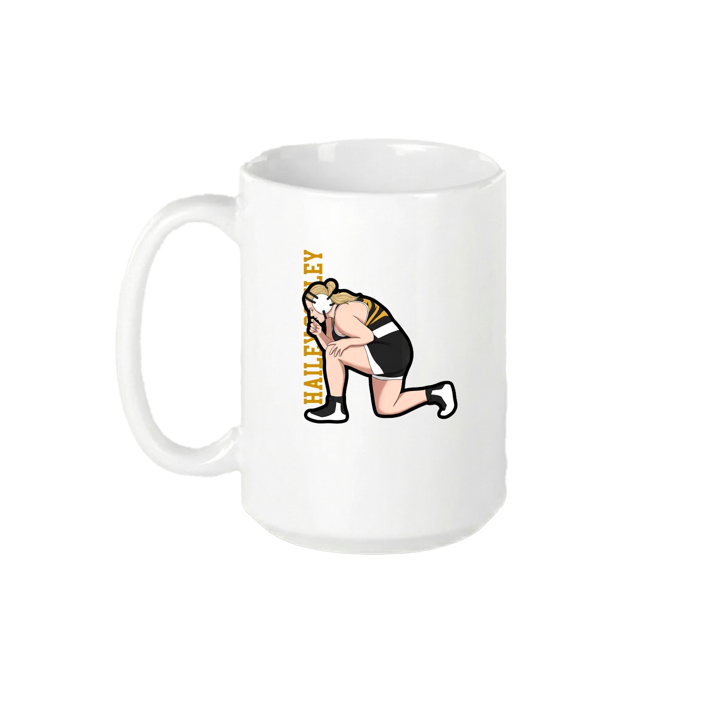 15oz Coffee Mug — Name Vertical in White