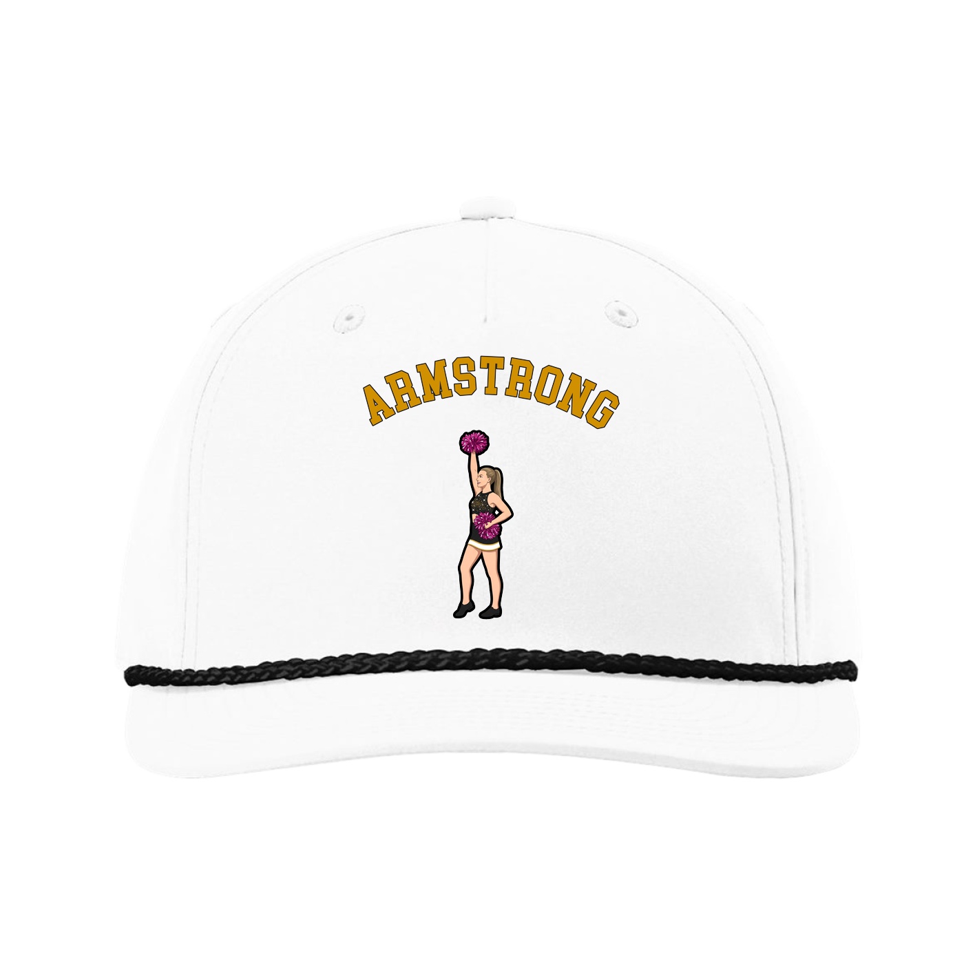Five-Panel Classic Rope Cap — Shirsey Arch in White
