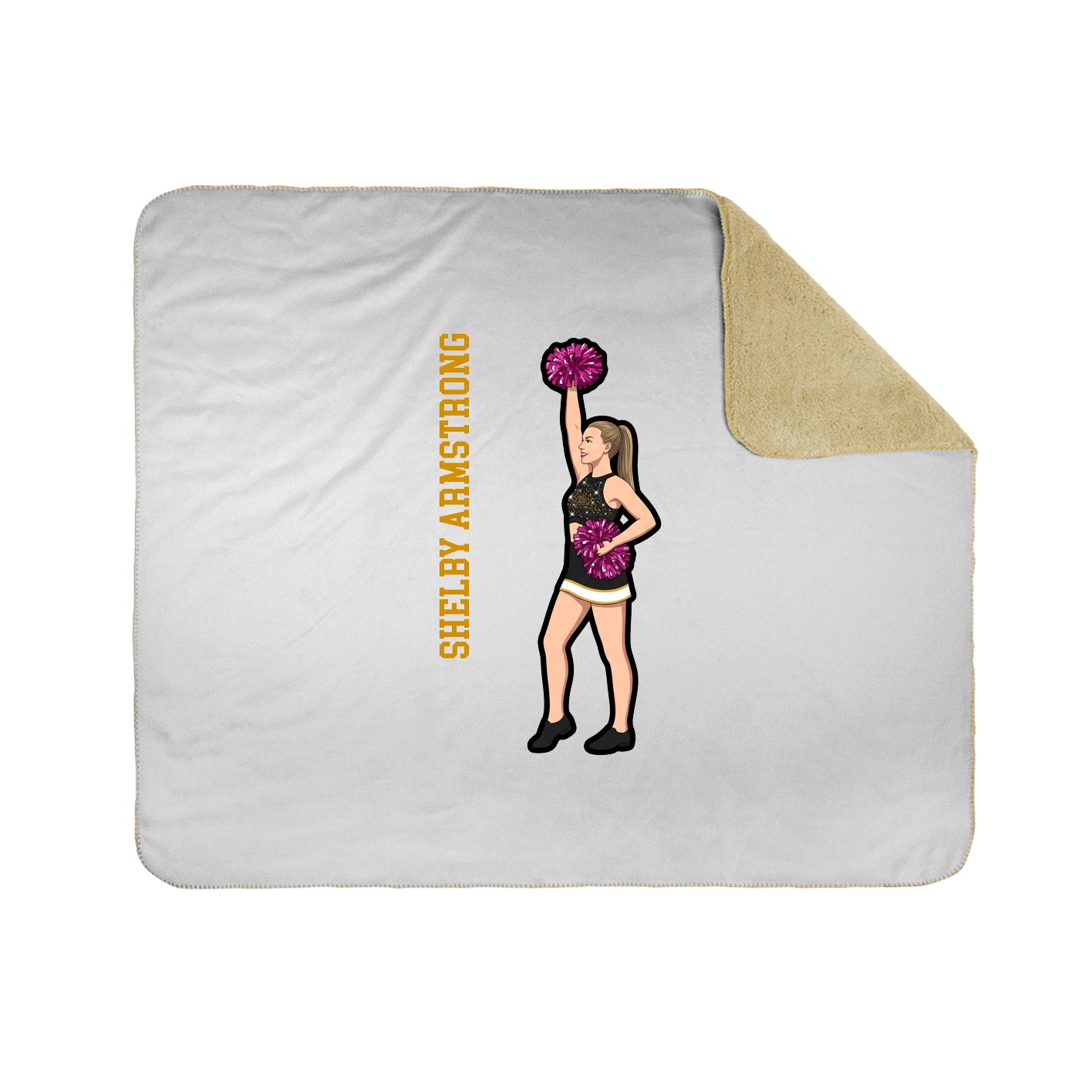 Throw Blanket — Name Vertical in White