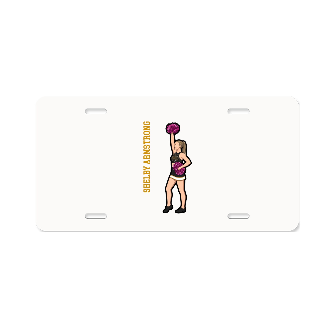 License Plate — Name Vertical in Classic