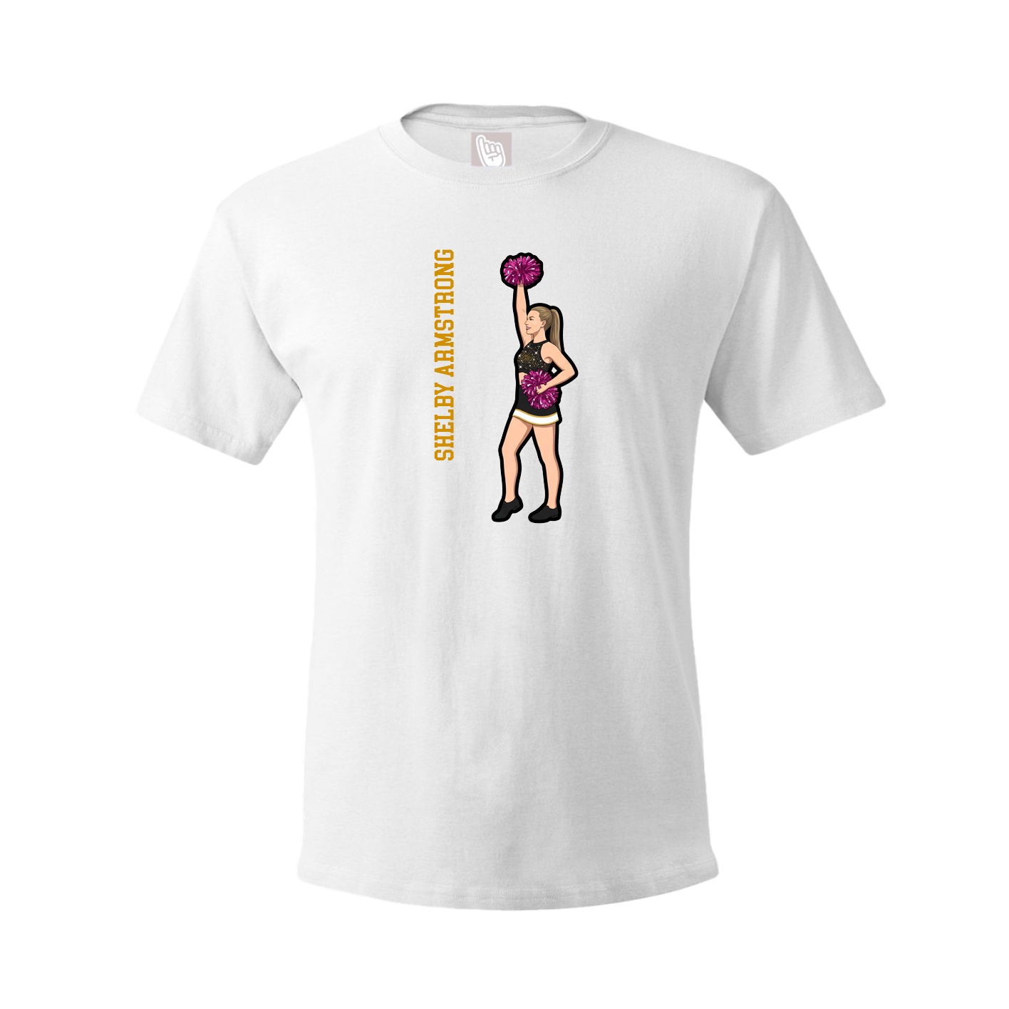 Youth Tee — Name Vertical in White