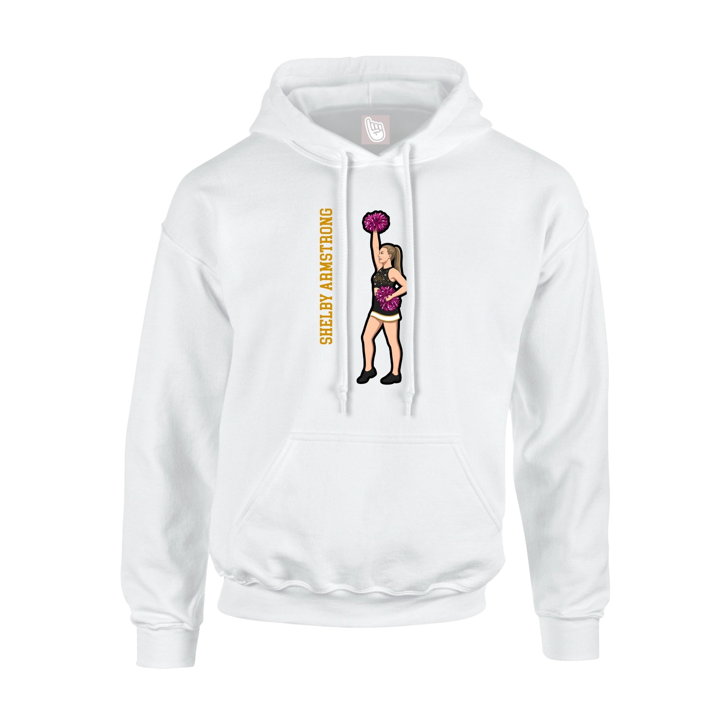Hoodie — Name Vertical in White