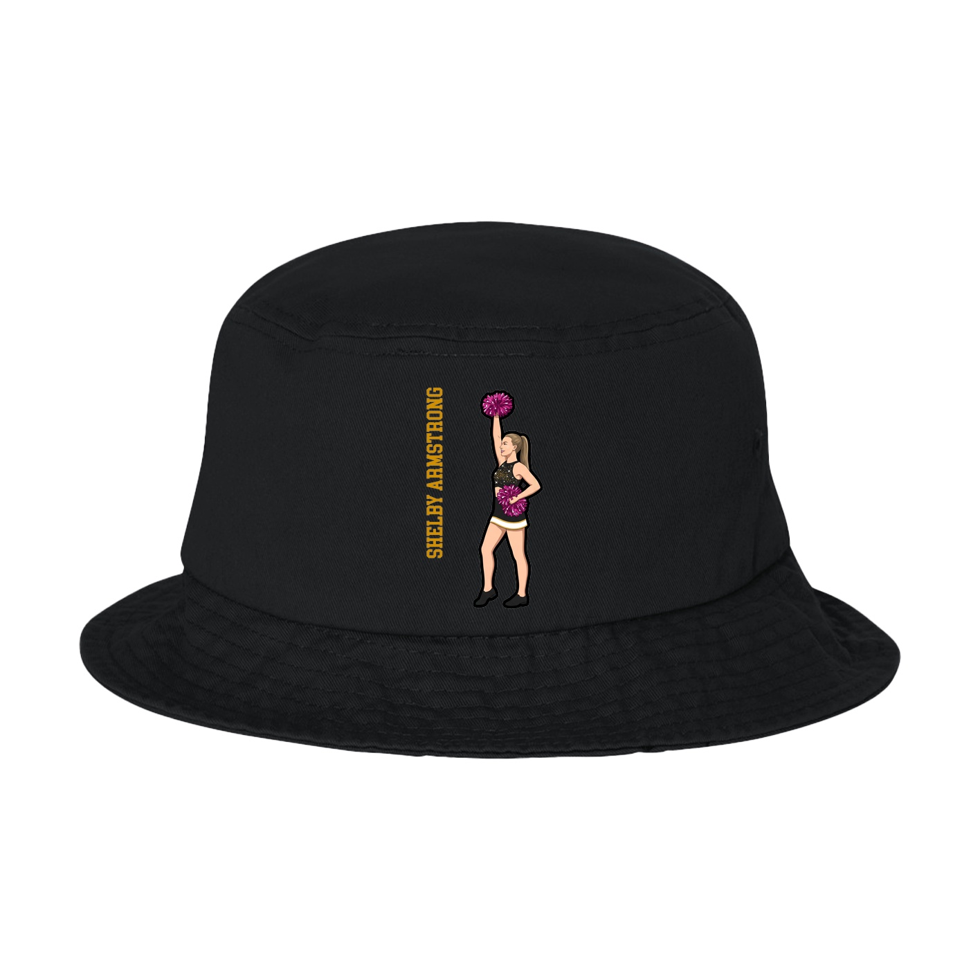 Bucket Cap — Name Vertical in Black