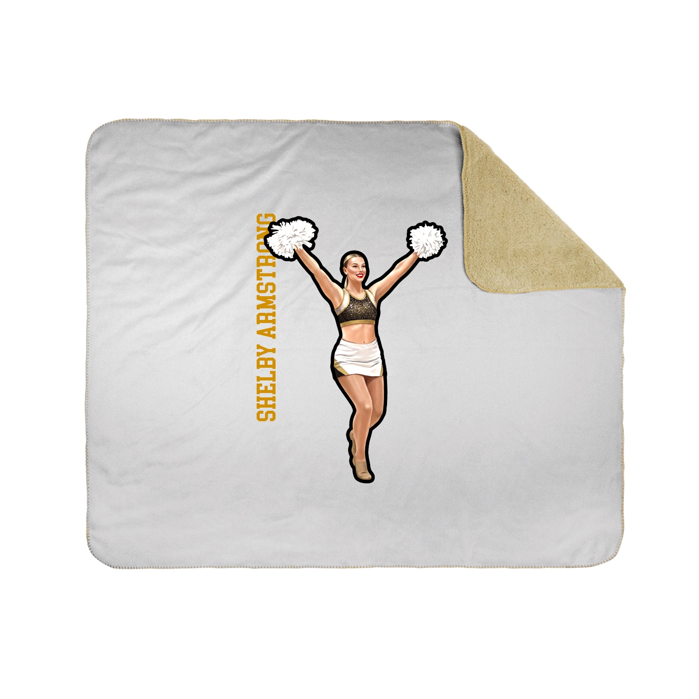 Throw Blanket — Name Vertical in White