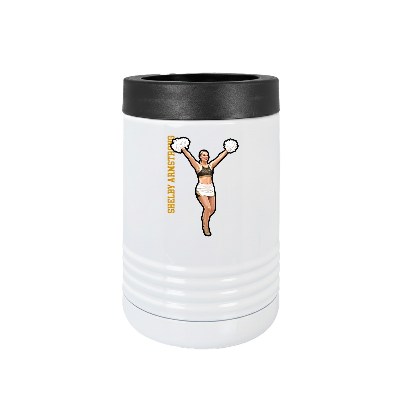 Beverage Holder — Name Vertical in White