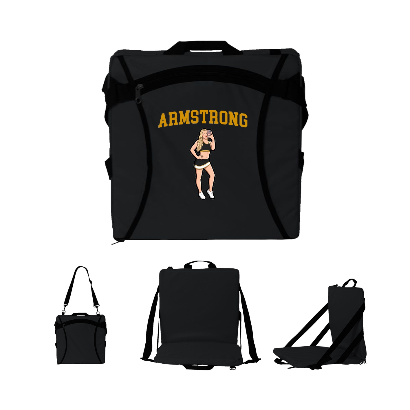 Folding Stadium Seat — Shirsey in Black