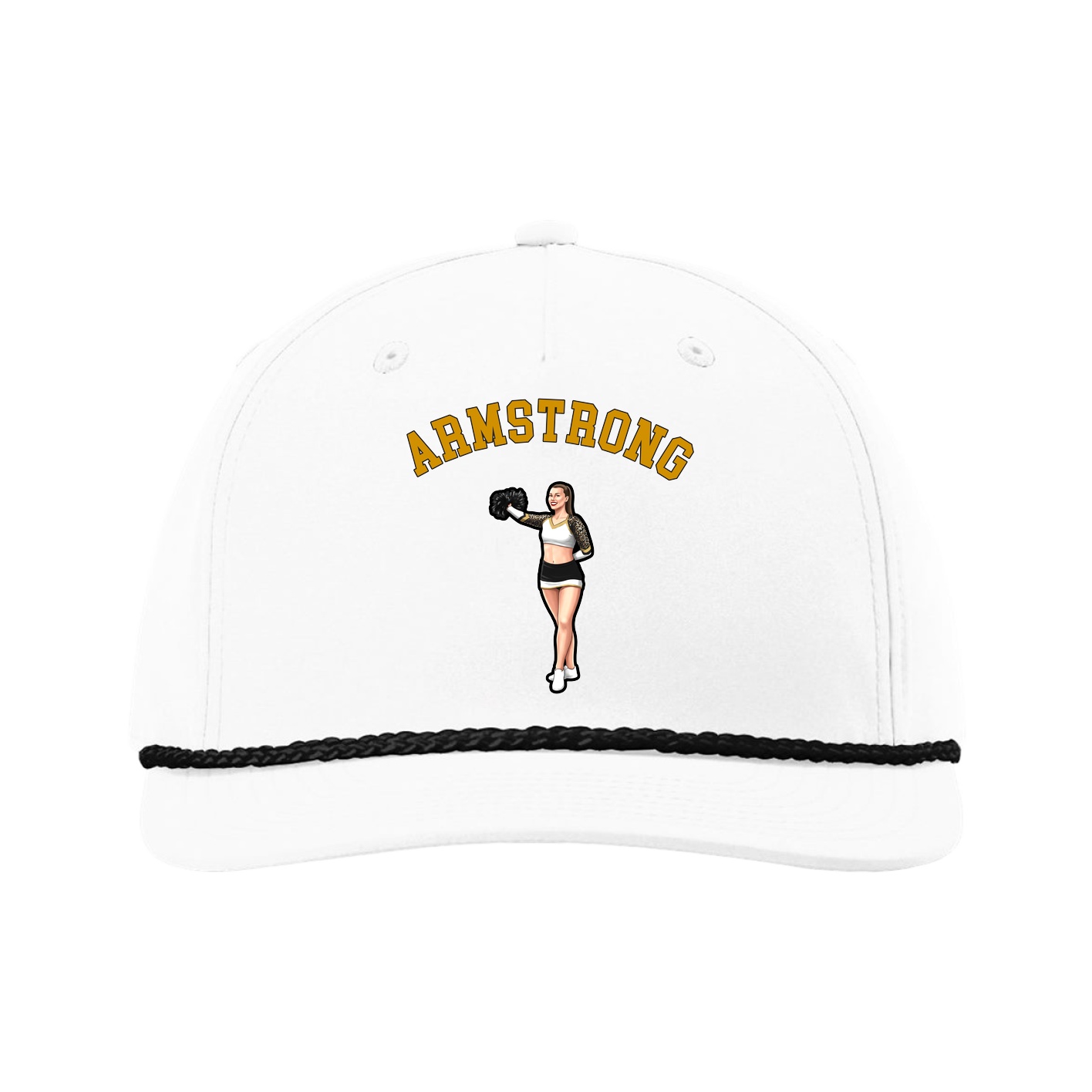 Five-Panel Classic Rope Cap — Shirsey Arch in White