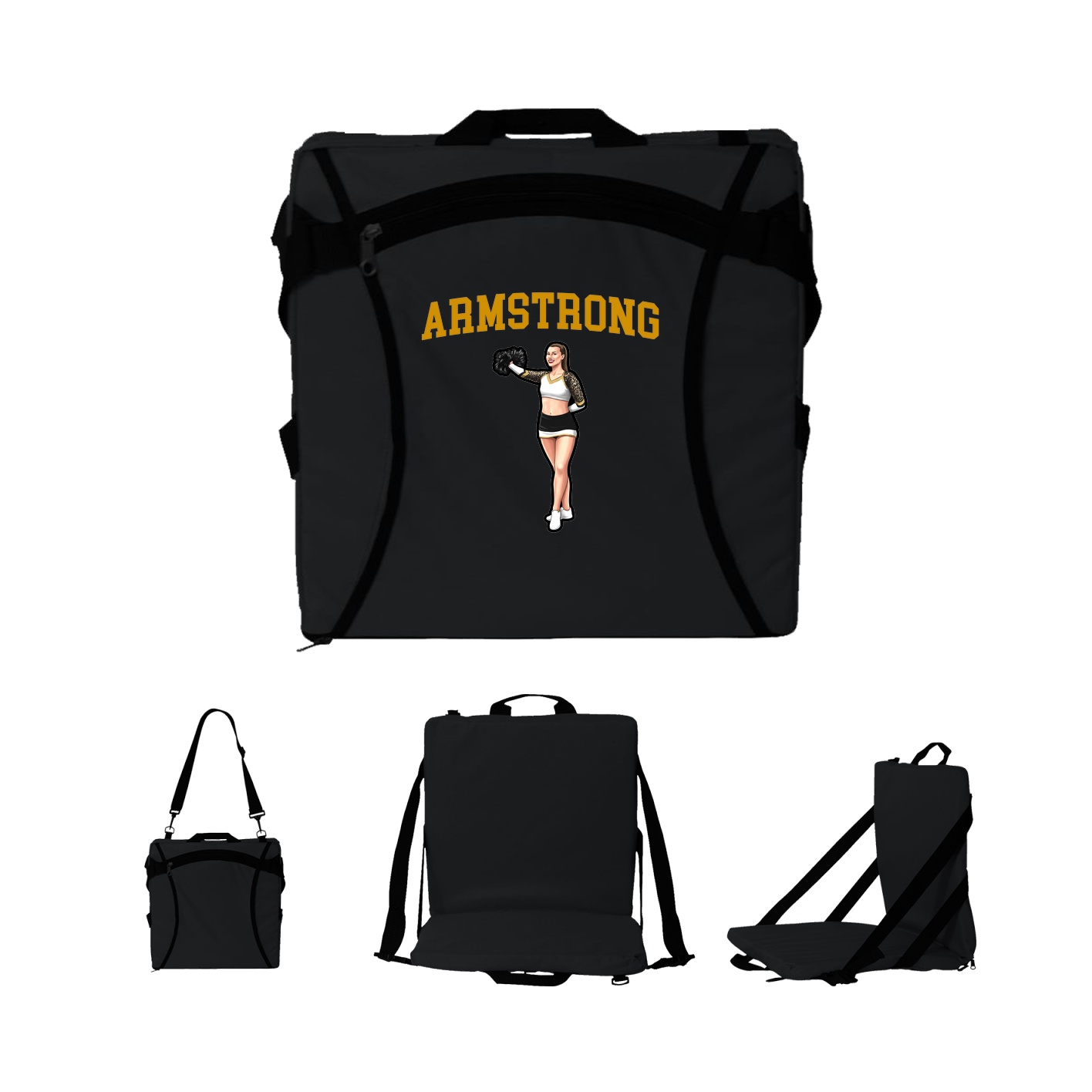 Folding Stadium Seat — Shirsey in Black
