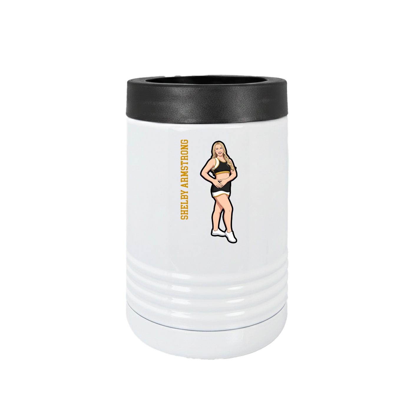 Beverage Holder — Name Vertical in White