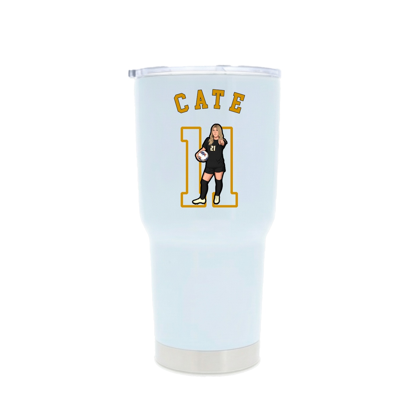 30oz Stainless Steel Tumbler — Shirsey Arch in White