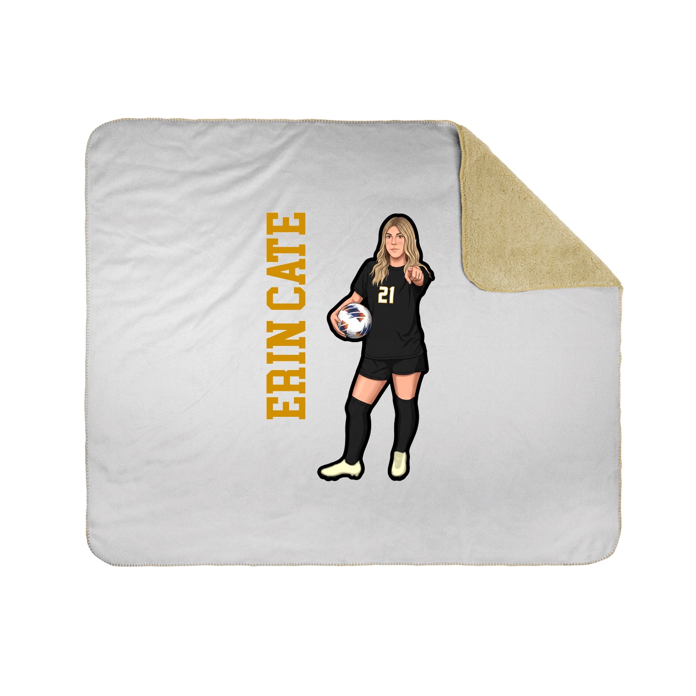 Throw Blanket — Name Vertical in White