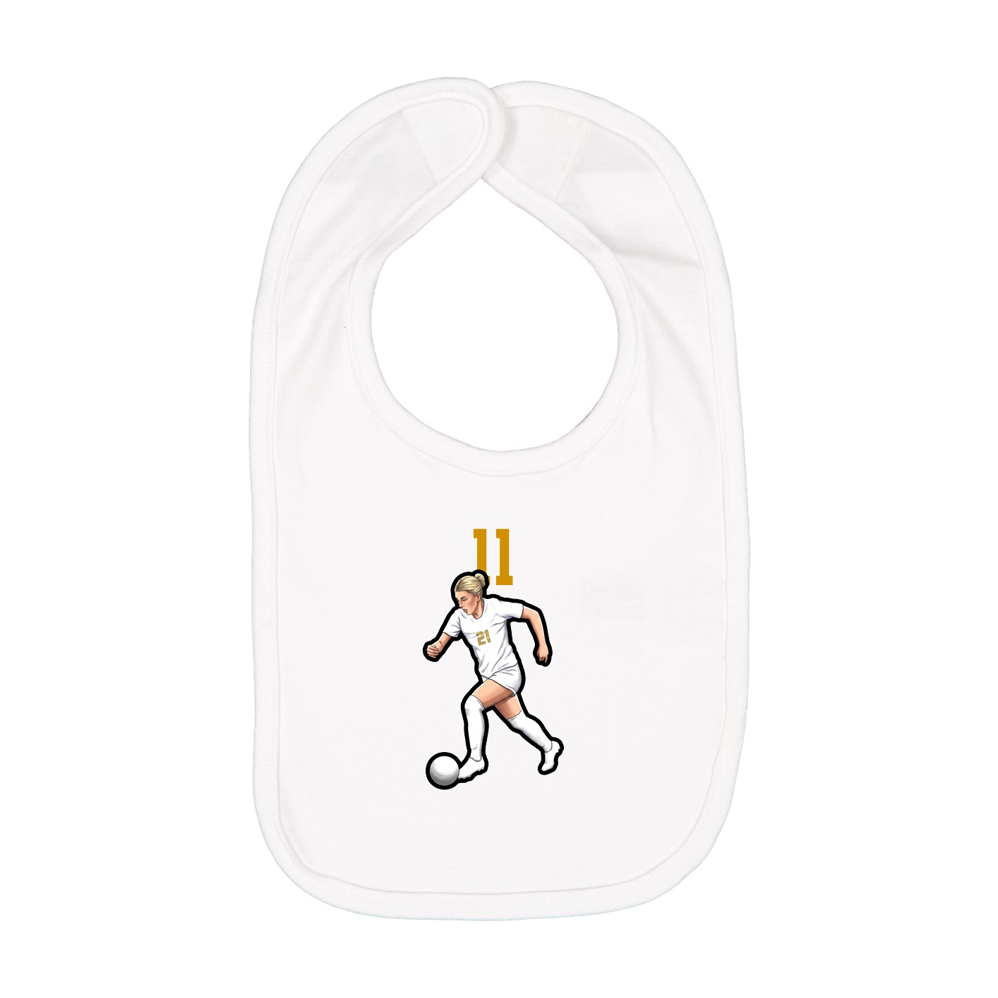 Infant Bib — Number Top in White