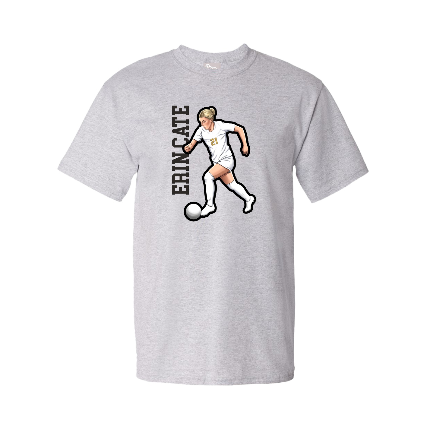 Youth Tee — Name Vertical in Grey