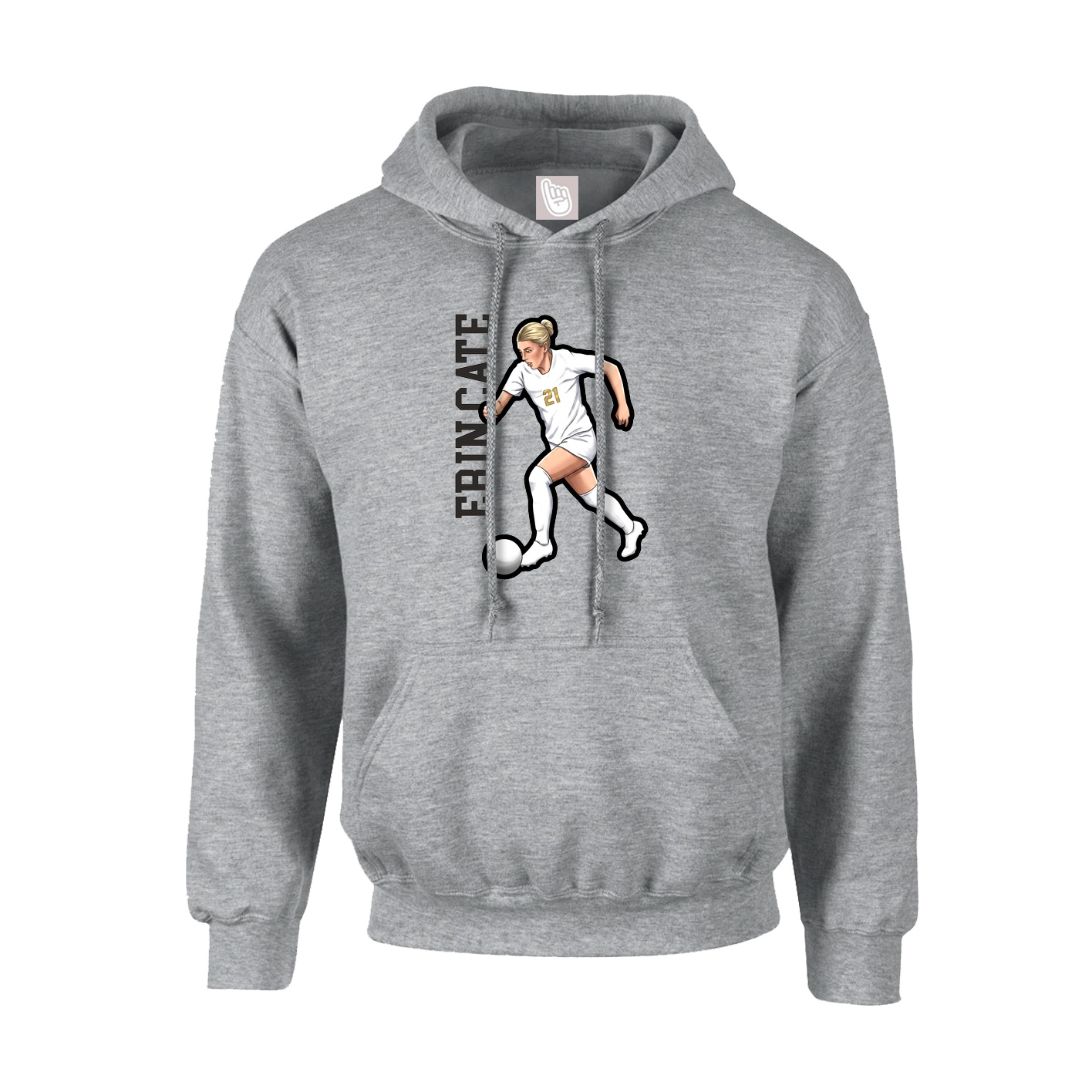 Youth Hoodie — Name Vertical in Grey