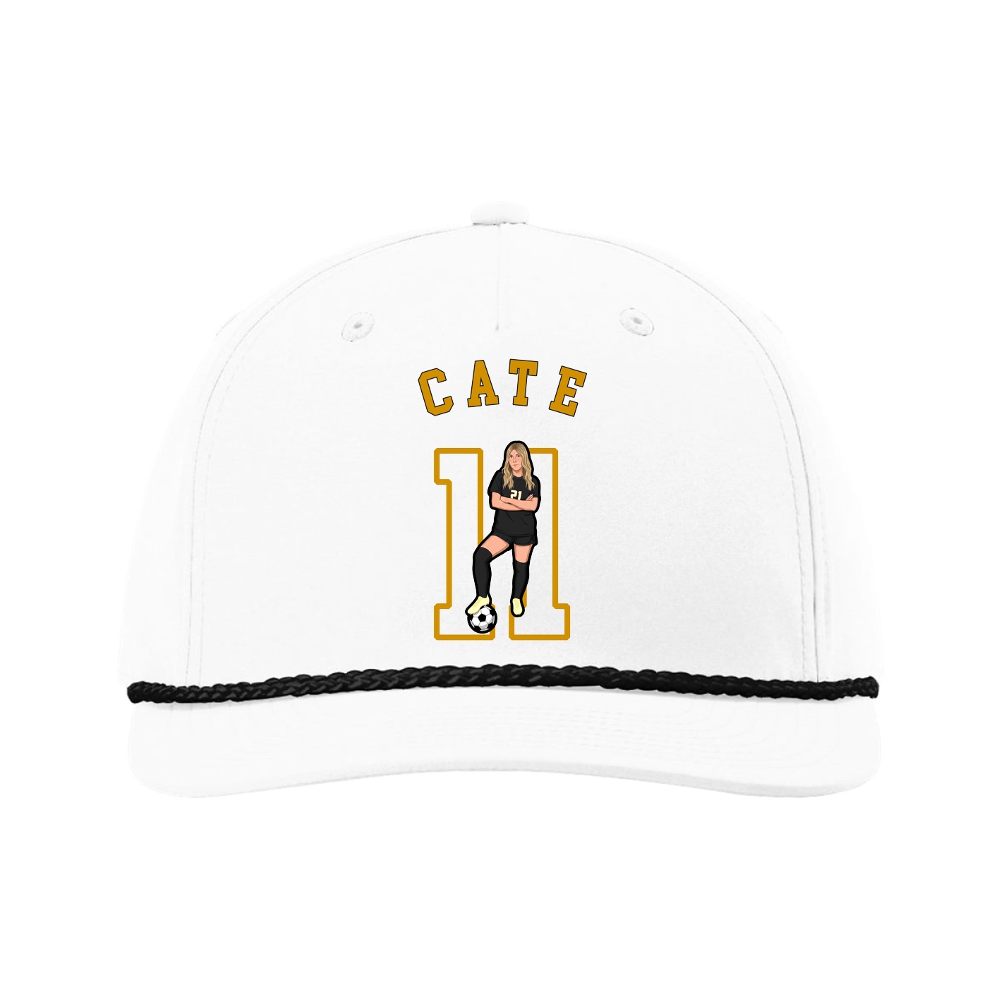 Five-Panel Classic Rope Cap — Shirsey Arch in White