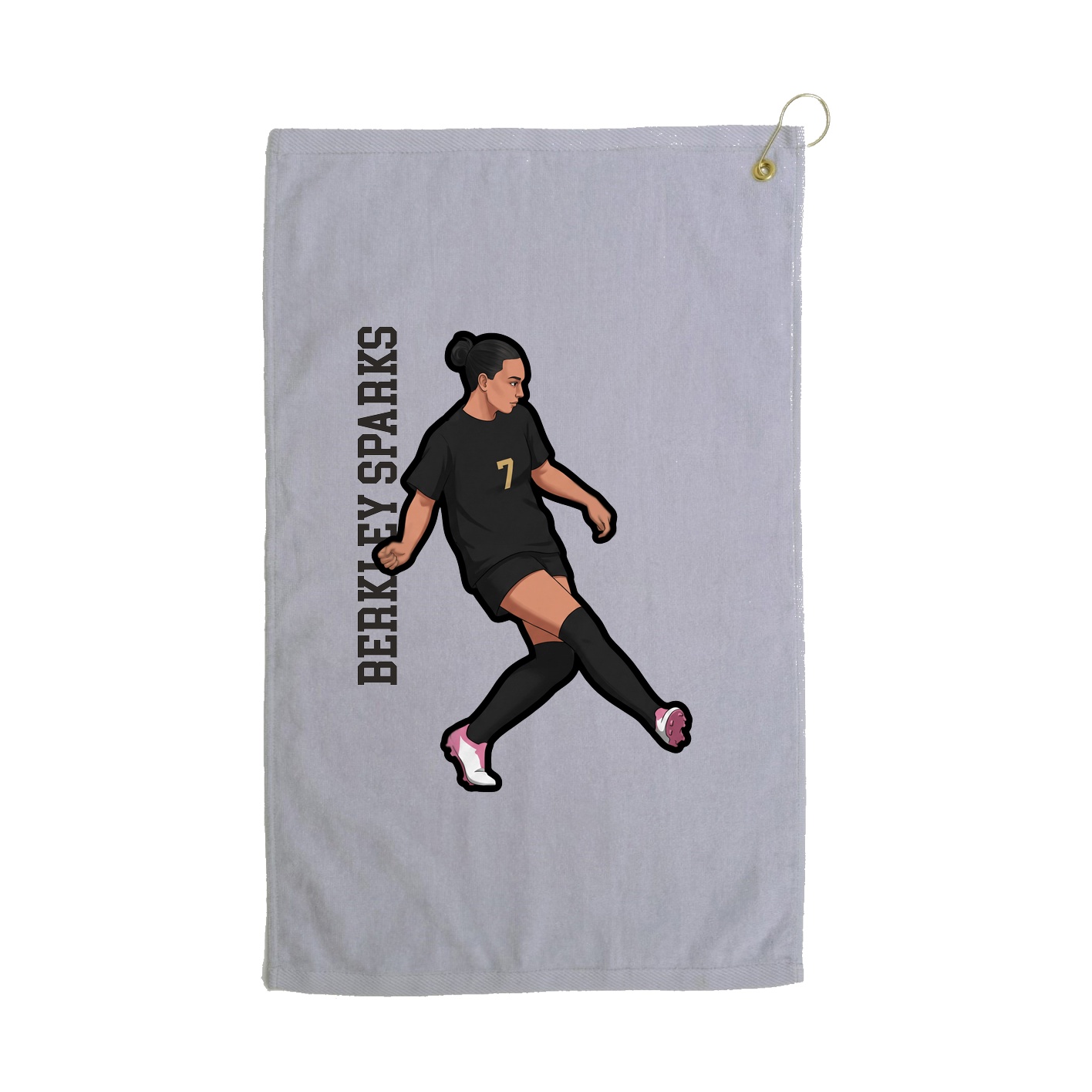 Golf Towel — Name Vertical in Grey