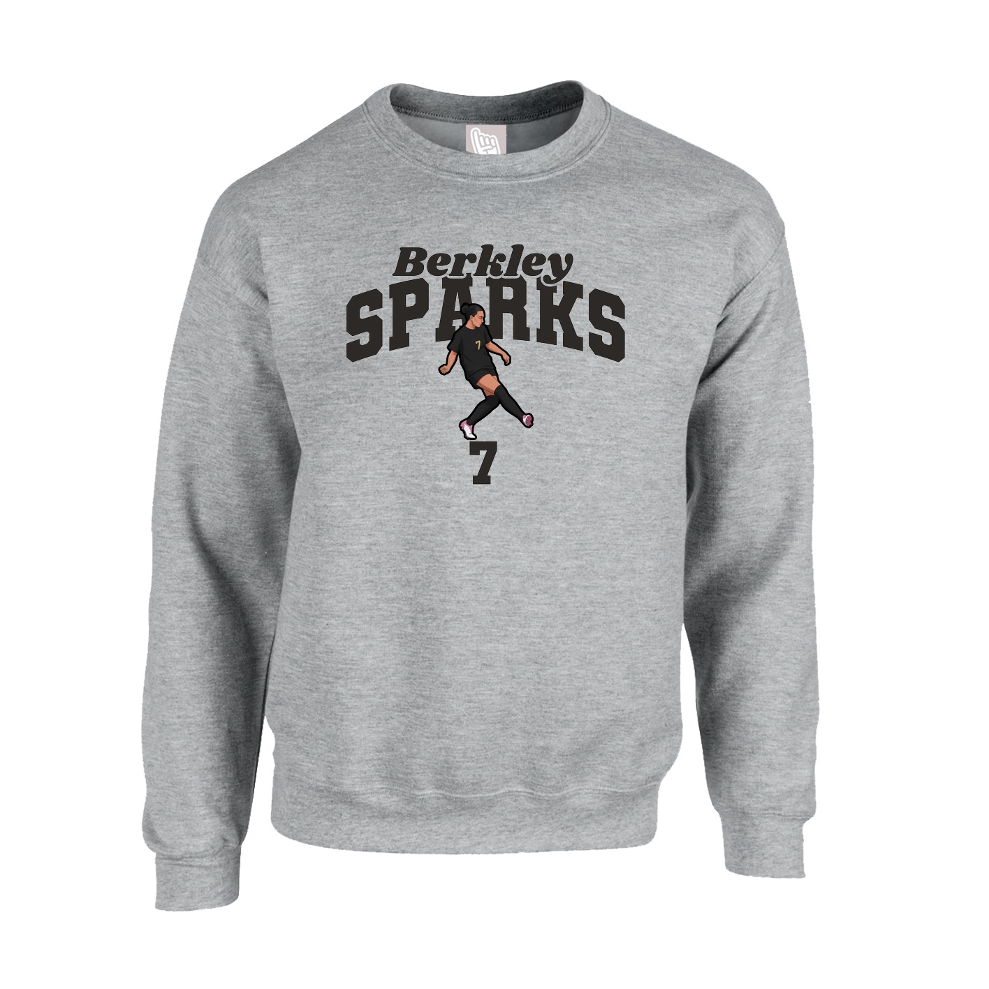 Fleece Crew — Signature Arch in Grey