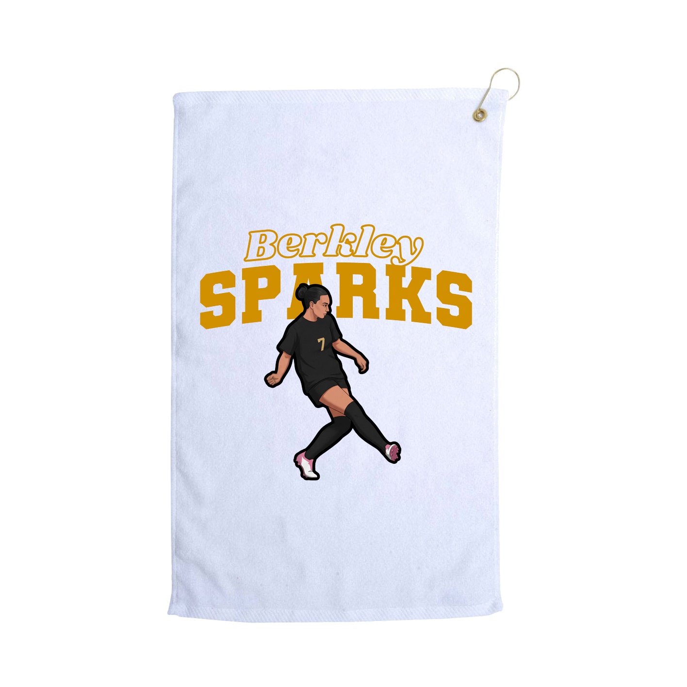 Golf Towel — Name Arch in White